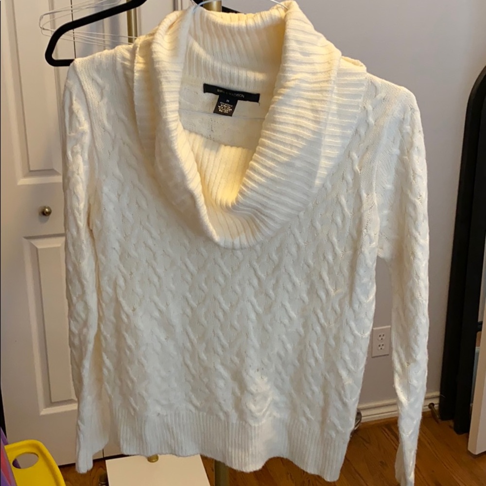 Knit sweater pullover cowl neck